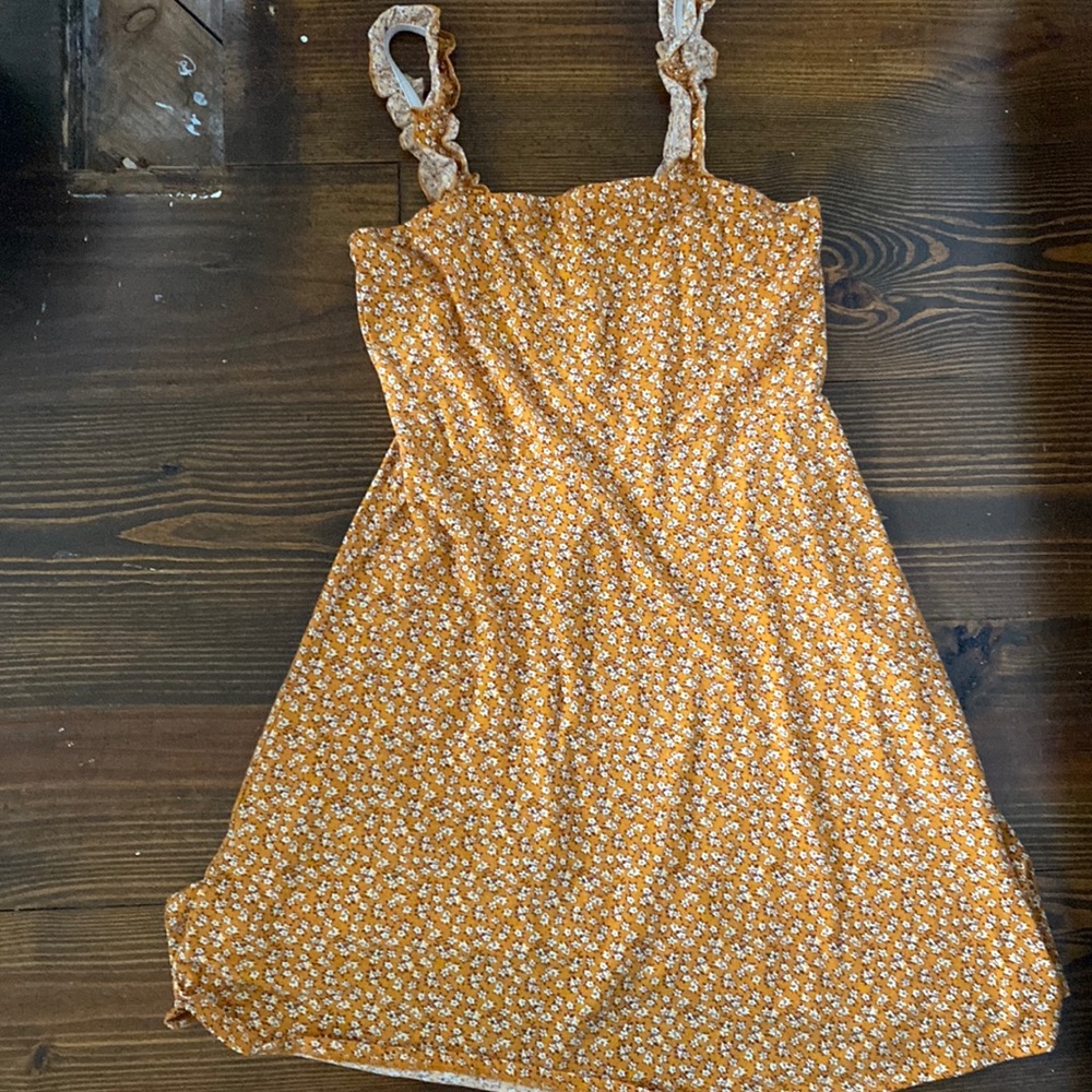 Youth XL orange and white floral dress